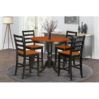 Everson 4 - Person Counter Height Solid Wood Dining Set