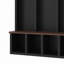 Arched Design Wooden Hall Tree with Storage Bench with 5 Black Hooks-761883340