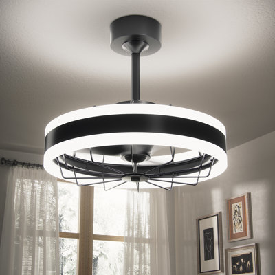 Ventilateur de plafond pour chambre à coucher avec éclairage, luminaires à DEL intelligents avec télécommande et ensemble d'éclairage inclus