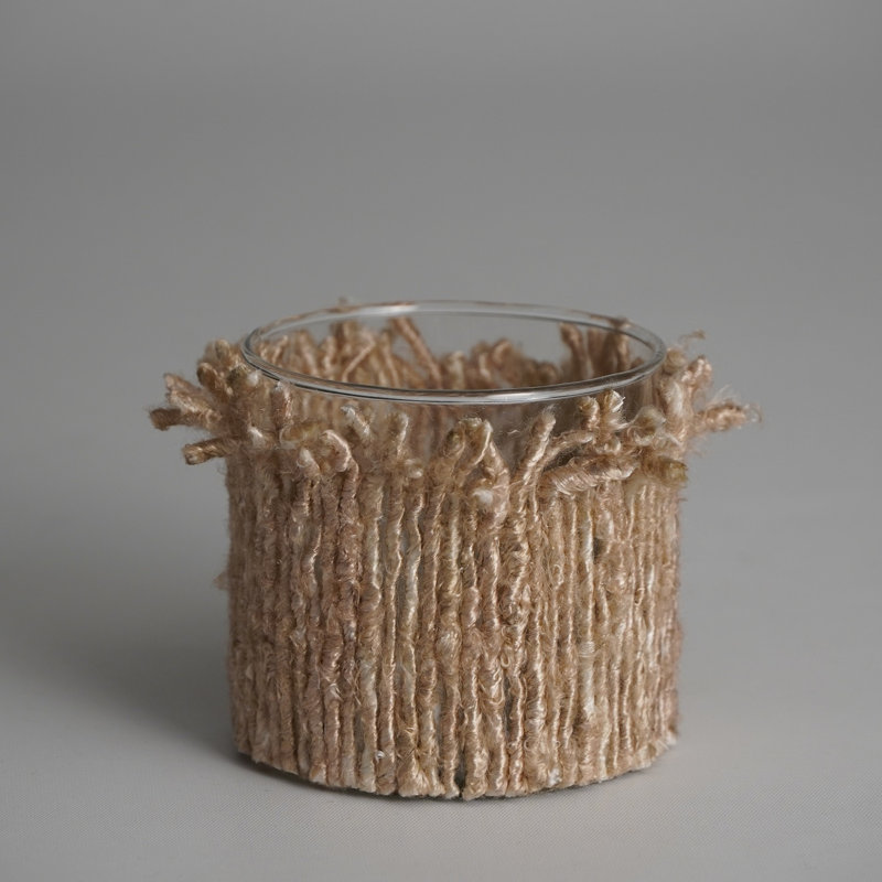 Porte-votive de table en verre, H 3 po x l 3 po, Naturel