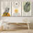 Mid Century Modern Boho Geometric Pastel Jungle Palm Leaf Abstract Nature - 3 Piece Print Set on Canvas-87392635-87392634