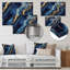 Bleu et or abstrait marbre mirage IV - décoration murale en marbre-456370735