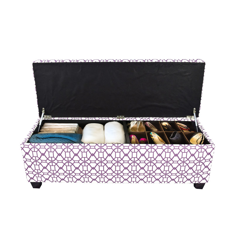Seguis Polyester Blend Upholstered Storage Bench, Violet
