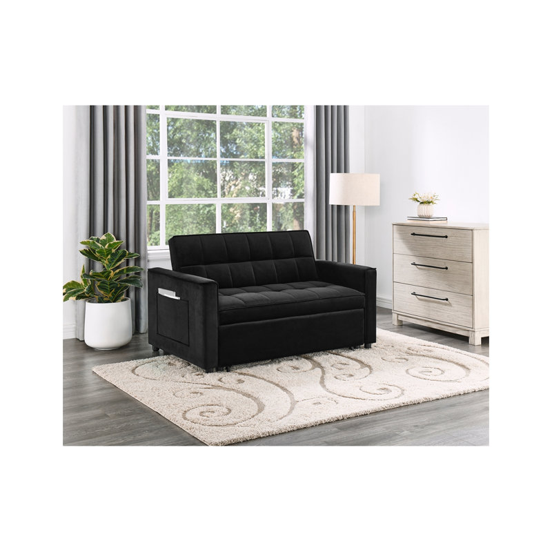 Causeuse-lit Maia convertible avec capitonnage et poches latérales