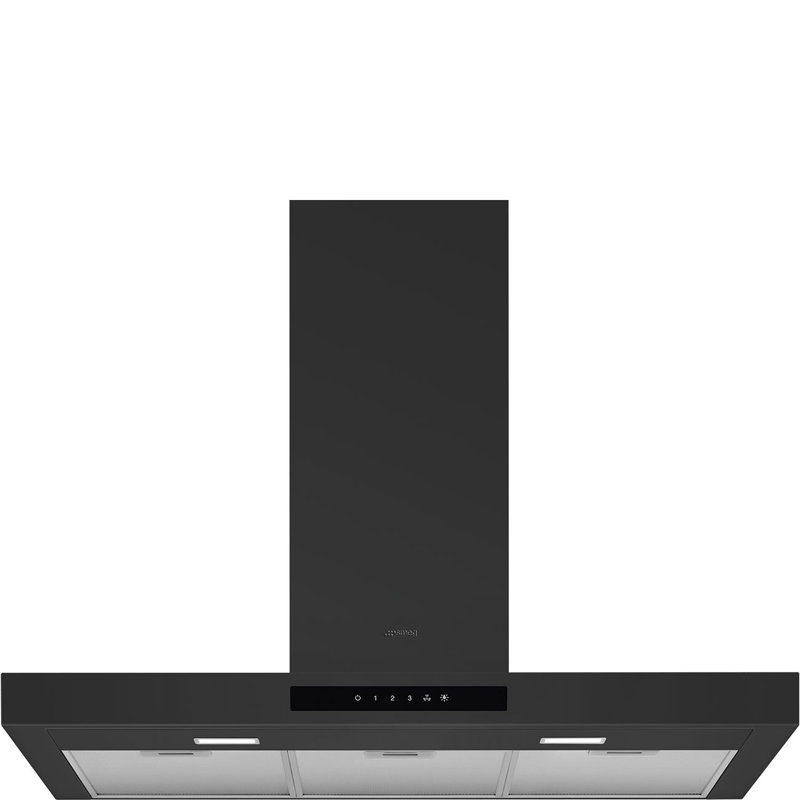 36" Flat T-Shape Hood Brushed, 36", Black