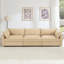 Luxueux canapé en chenille avec rangement intégré et design en forme de croissant parfait pour les intérieurs modernes et nordiques-199256687