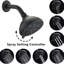 Pomme de douche noire matte de 4,72 po à 6 réglages, installation facile, débit de 1,8 gallon par minute, 6 modes de jet, grande couverture, antirouille,-117060811