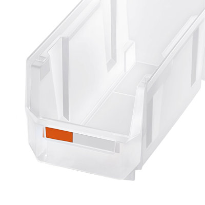 Bacs de rangement en plastique empilables, 10,9 x 5,5 x 5,1 pouces (paquet de 8), contenants en plastique pour l'organisation et les bacs de rangement pour placard, garage, petites pièces, fournitures de bureau, autres accessoires, transparent