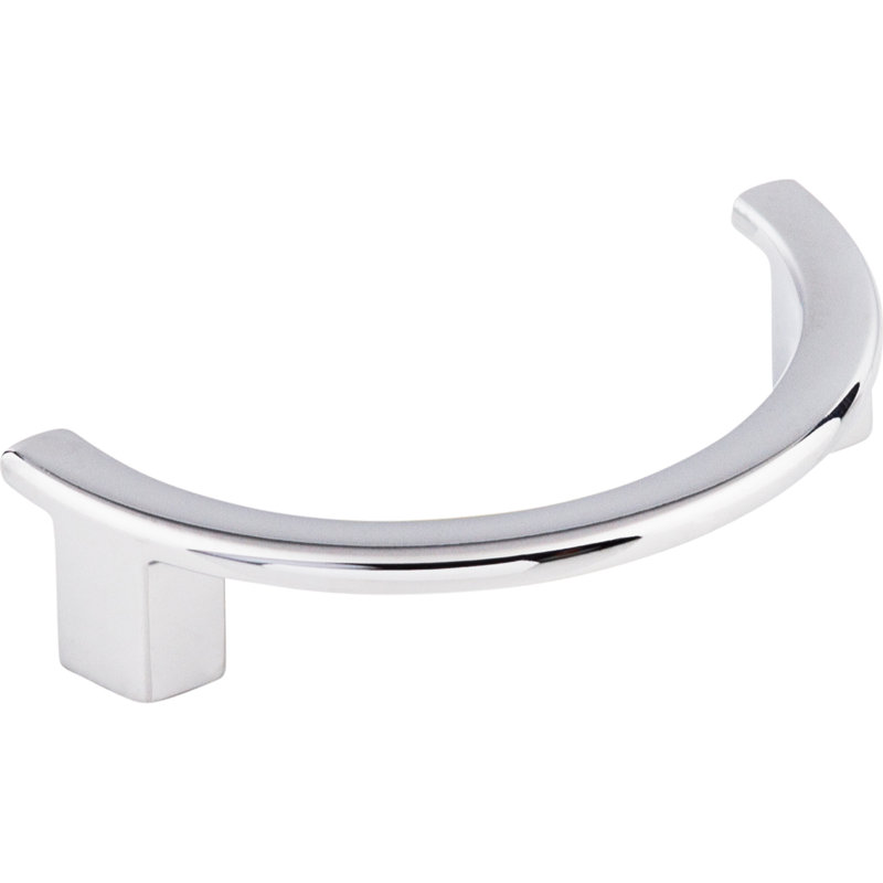 Half Circle Open 3 1/2" Center to Center Finger pull, Polished Chrome