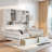 All-in-one Wooden Daybed With 2 Drawers, Cabinets And Shelves-678941512-678941509