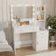 Coiffeuse contemporaine avec tiroir et interrupteur spacieux avec tablettes cachées pour la chambre à coucher