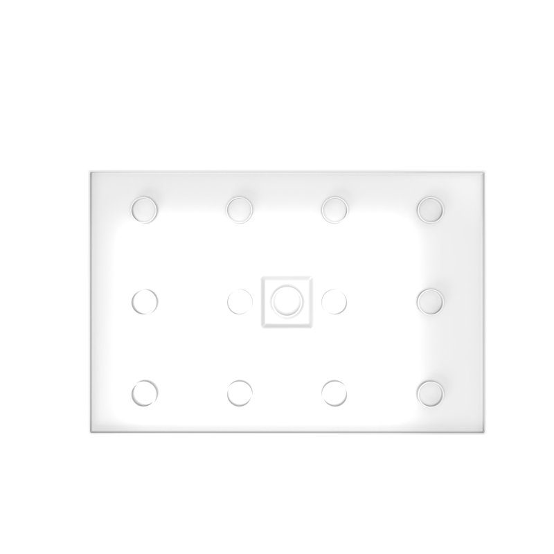 Base de douche 32 po x 48 po Bac de douche Drain central blanc