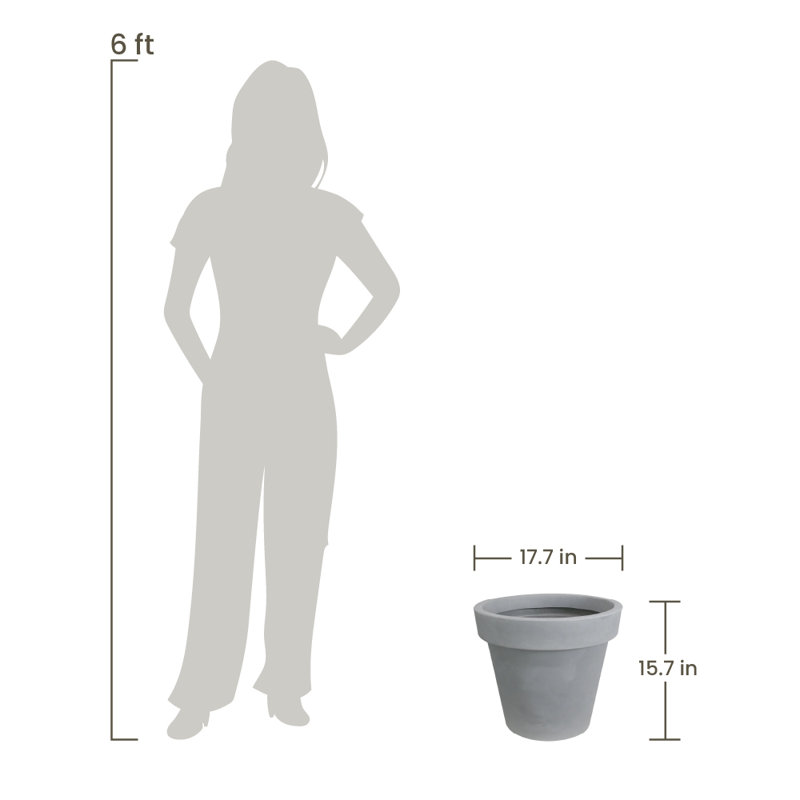 Ibira Wall Planter, Gray, 15.7" H x 17.7" W x 17.72" D