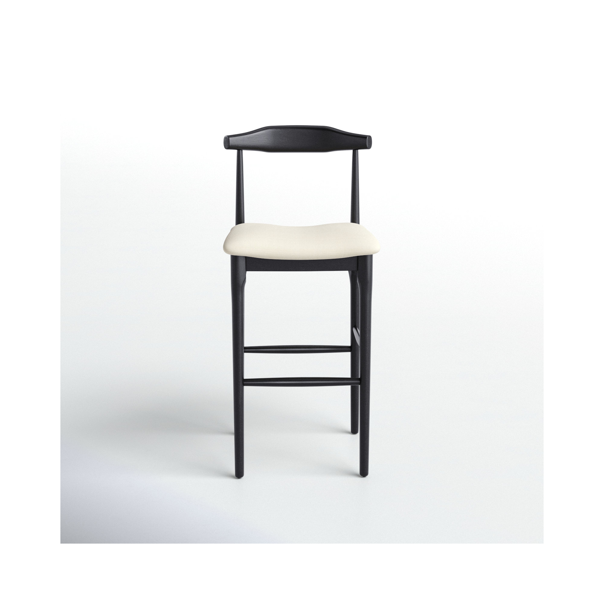 Hank Counter/Bar Stool, Bar Stool (29.6" Seat Height), Black, Cream