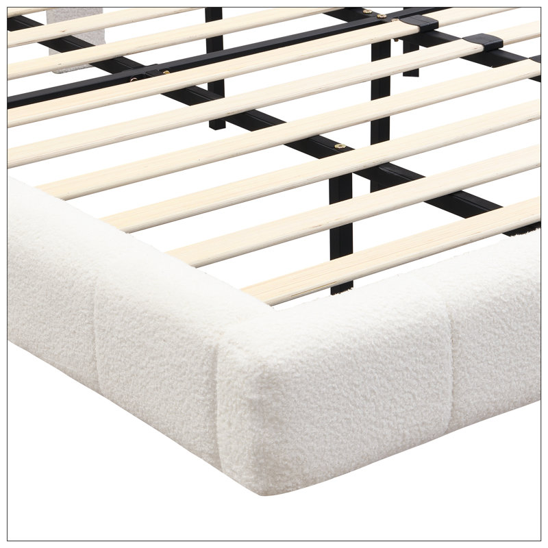 Lit flottant avec lumière Boucle, grand, blanc, Grand