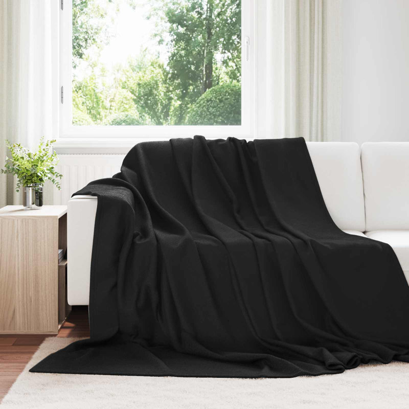 Throw Blanket, 220cm W x 240cm L, Black