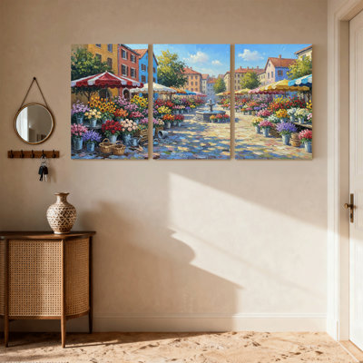 Ensemble de 3 impressions sur toile Scènes de paysage urbain