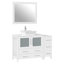Ensemble de meuble-lavabo autoportant à simple cuve 48 "avec plateau en marbre et miroir assortis Ravenna-27042761