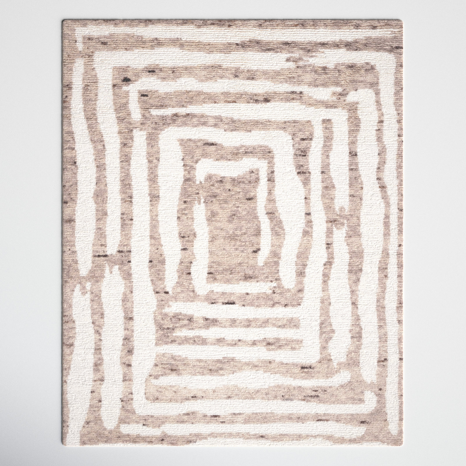 Sandia Handmade Wool Ivory/Light Brown Rug, Rectangle 8' x 10'