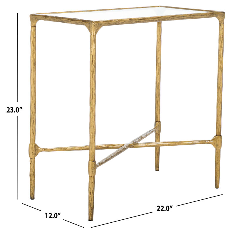 Isabellina Metal and Glass Accent Table, Brass