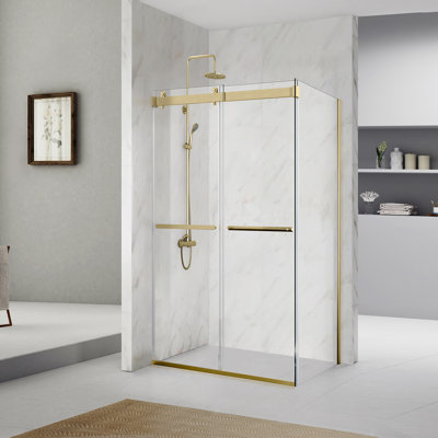 Spezia 48.6'' W 76'' H Semi-Frameless Rectangle Reversible Shower Enclosure