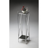 Deidre Glass & Metal Pedestal Plant Stand