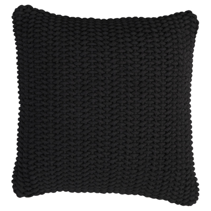Jawone Square 100% Cotton Pillow Cover & Insert, Black