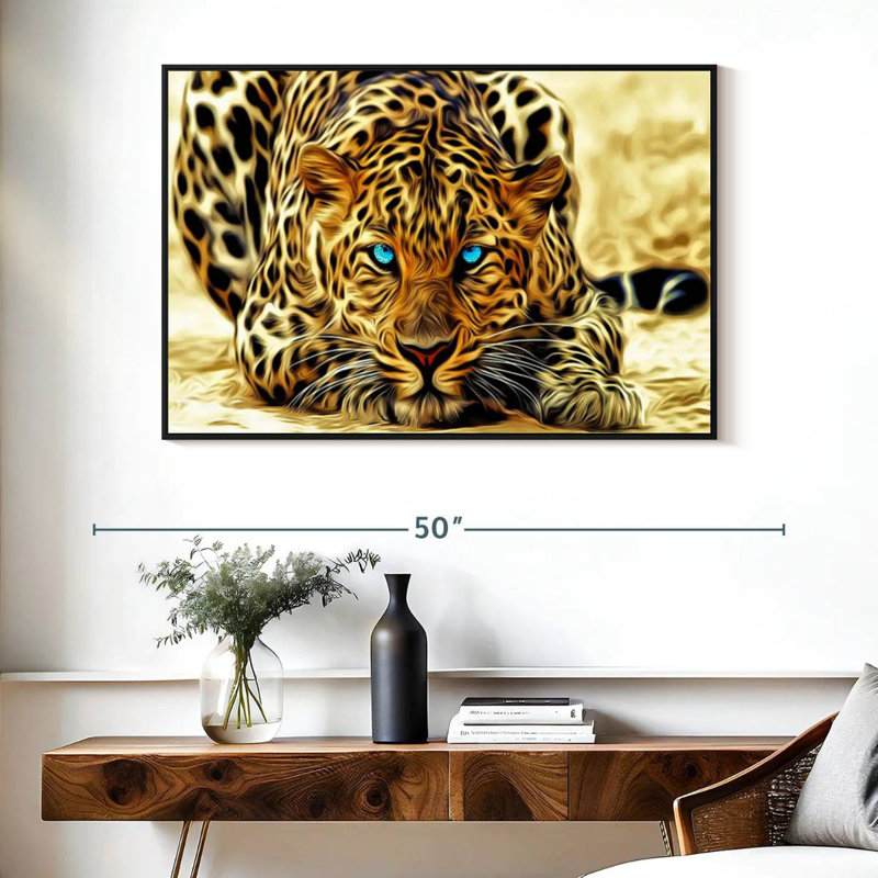 Brampt Blue Eyed Jaguar, 27" H x 40" W