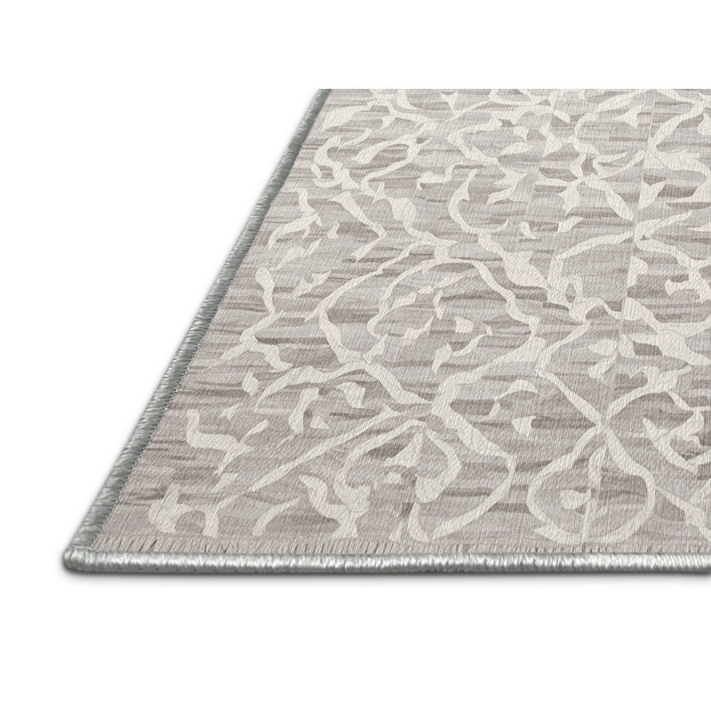 Machine Washable Beige Area Rug, Square 7'
