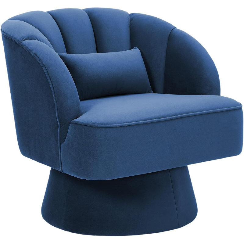 Upholstered Accent Chair, Blue Velvet, Blue