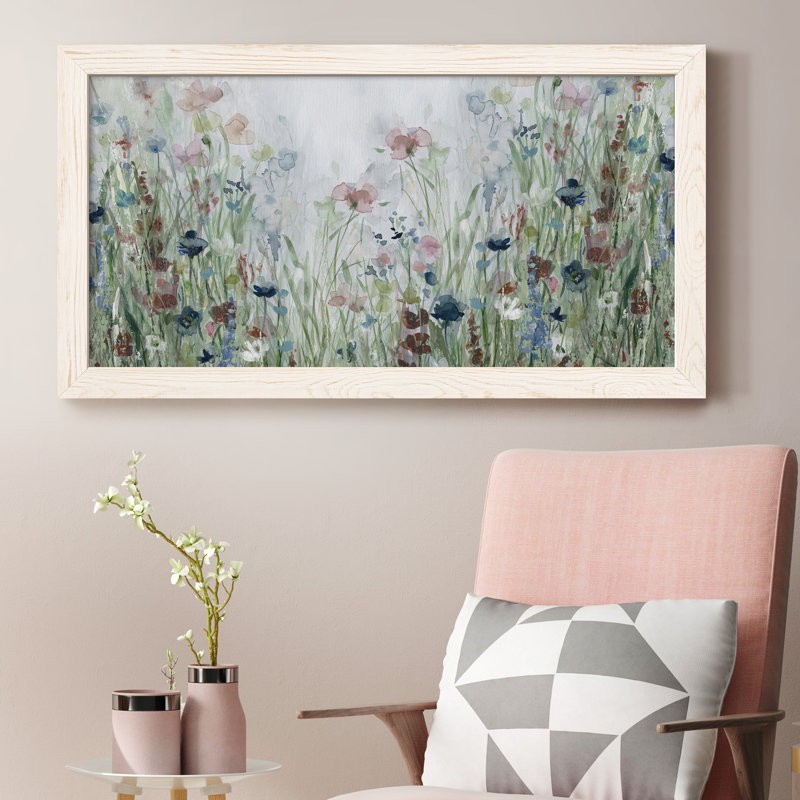 Wildflower Fields - Peinture sur toile encadrée, Blanc
