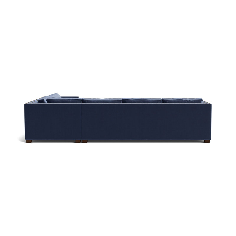 Keaton Chaise Sectional, Antique Brass, Performance Velvet - Indigo, Sienna