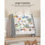 Étagère à livres Sling pour - Organisateur de livres et de magazines de grande capacité pour chambre de bébé, chambre à coucher ou salle de jeux (blanc et gris)