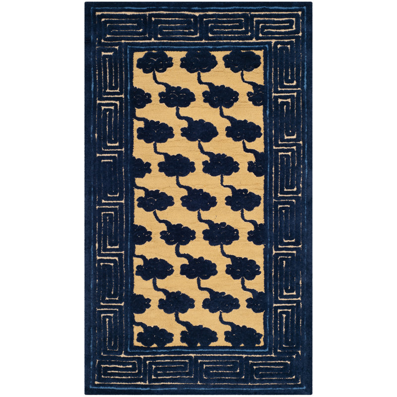 Layoune Newport Hand Hooked Cotton Pile Floral Rug, Rectangle 7'9" x 9'9"