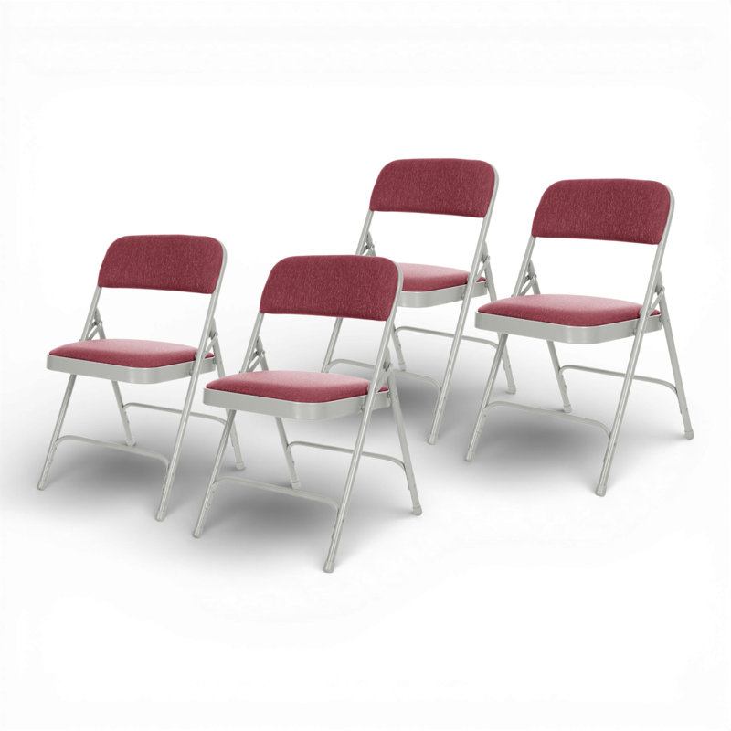 Bernadine Fabric Padded Folding Chair, Burgundy
