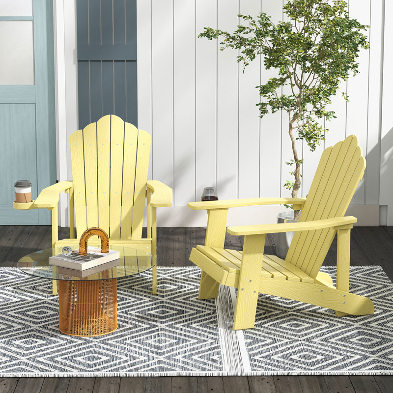 Chaise Adirondack en plastique Gumbert, Jaune