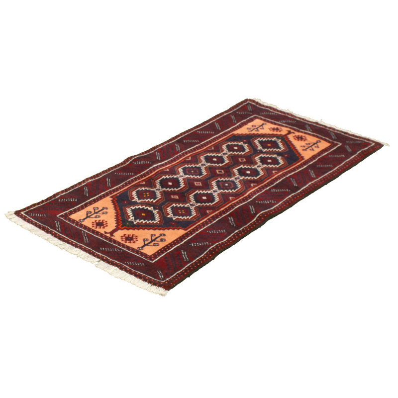 Tapis décoratif en laine noué à la main de conception unique 3 pi 1 po x 6 pi 3 po New Age