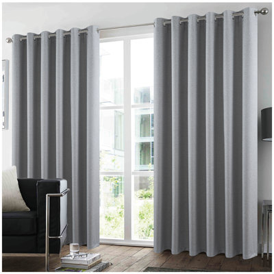 Luxury Glitter Textured Window Curtain Pair Thermal Insulated Noise Reducing Polyester Drapes with Ring Top for Bedroom Living Room Décor