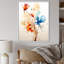 Aquarelle florale moderne en orange et bleu-107882961-107882988