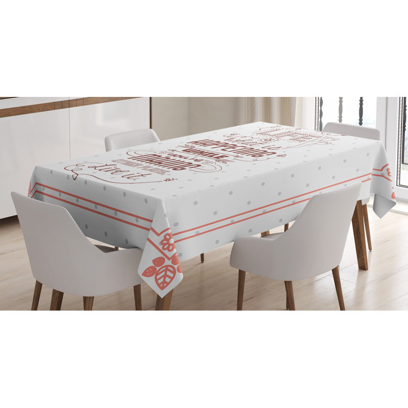 La nappe ambesonne parle de nappe, c’est ce qui se passe pendant que vous faites d’autres plans. « live it attitude », un couvercle de table rectangulaire pour décoration de cuisine de salle à manger, 52 po x 70 po, reproduction de pêche ruby