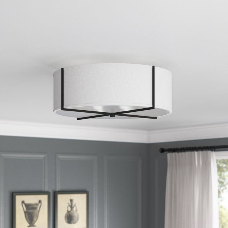 Plafonnier semi-encastré 25,5 po Axis, Blanc cassé, Noir