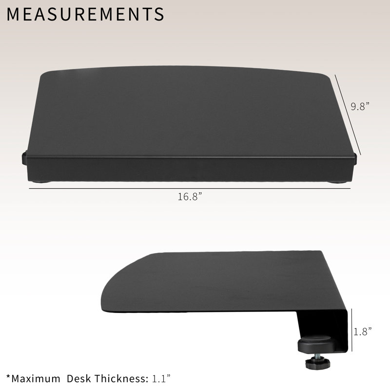 1.8'' H x 16.8'' W Desk