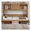 Lit escamotable simple avec station de charge et tiroir, couleur bois