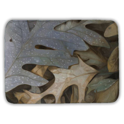 Autumn leaves Bath Mat with Non-Slip Backing - Quick Dry Memory Foam Bathroom Rug - Absorbent - Modern Plush Spa-Style - Machine Washable
