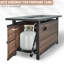 Salem 56" Outdoor Rectangular Rattan Propane Gas Fire Pit Table for Outside Patio