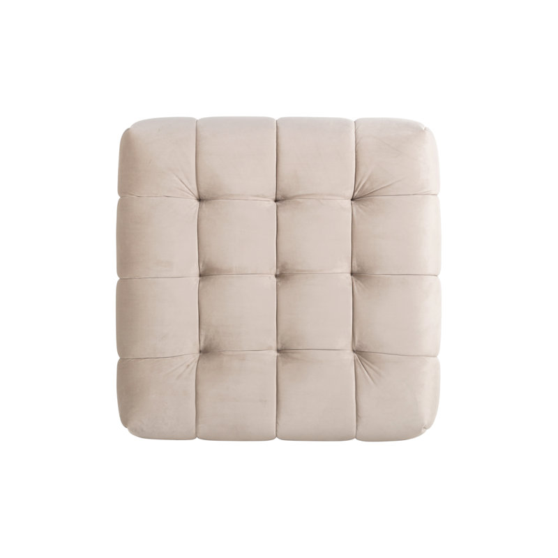 Huxley Square Ottoman, Gray Velvet