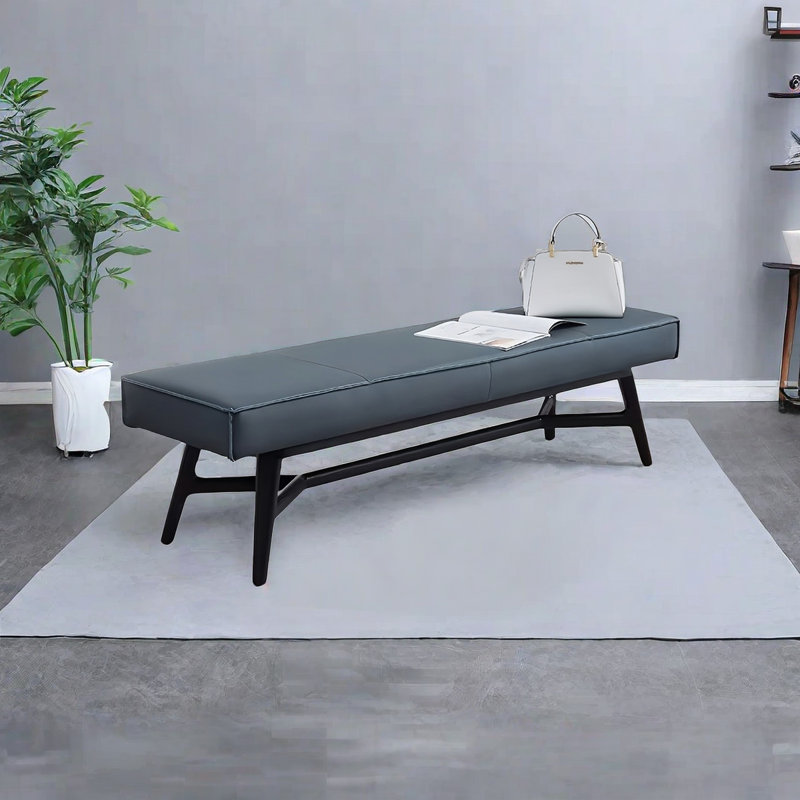 Misal Faux Leather Upholstered Bench, 17.71" H x 62.99" W x 16.53" D
