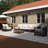 7-Piece Metal Patio Sectional Sofa Set With Cushions-White/Black-1839586561