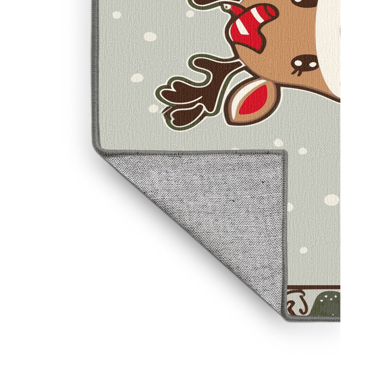 The Holiday Aisle® Washable Christmas Winter Holiday Rug, Rectangle 7' x 9'