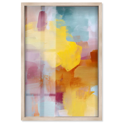 Décoration murale Pastel Play I Shadowbox Print Bright par Art Remedy, cadre blond, 20 x 30